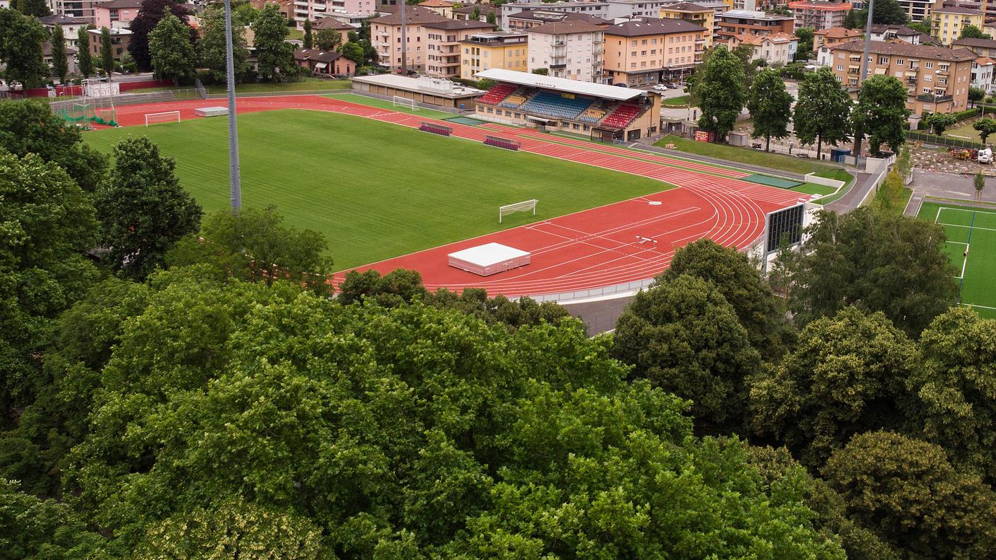 Una veduta aerea del Comunale di Bellinzona