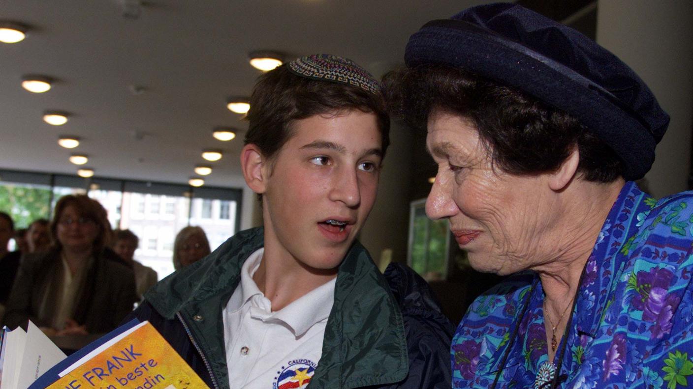 Hannah Goslar con il nipote 14enne Raphal a L'Aia