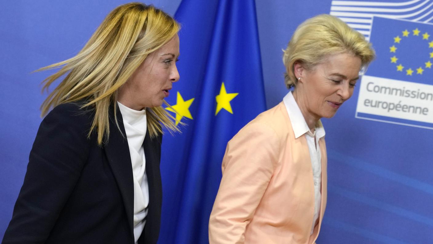 La prima ministra italiana Giorgia Meloni e la presidente della Commissione europea, Ursula von der Leyen