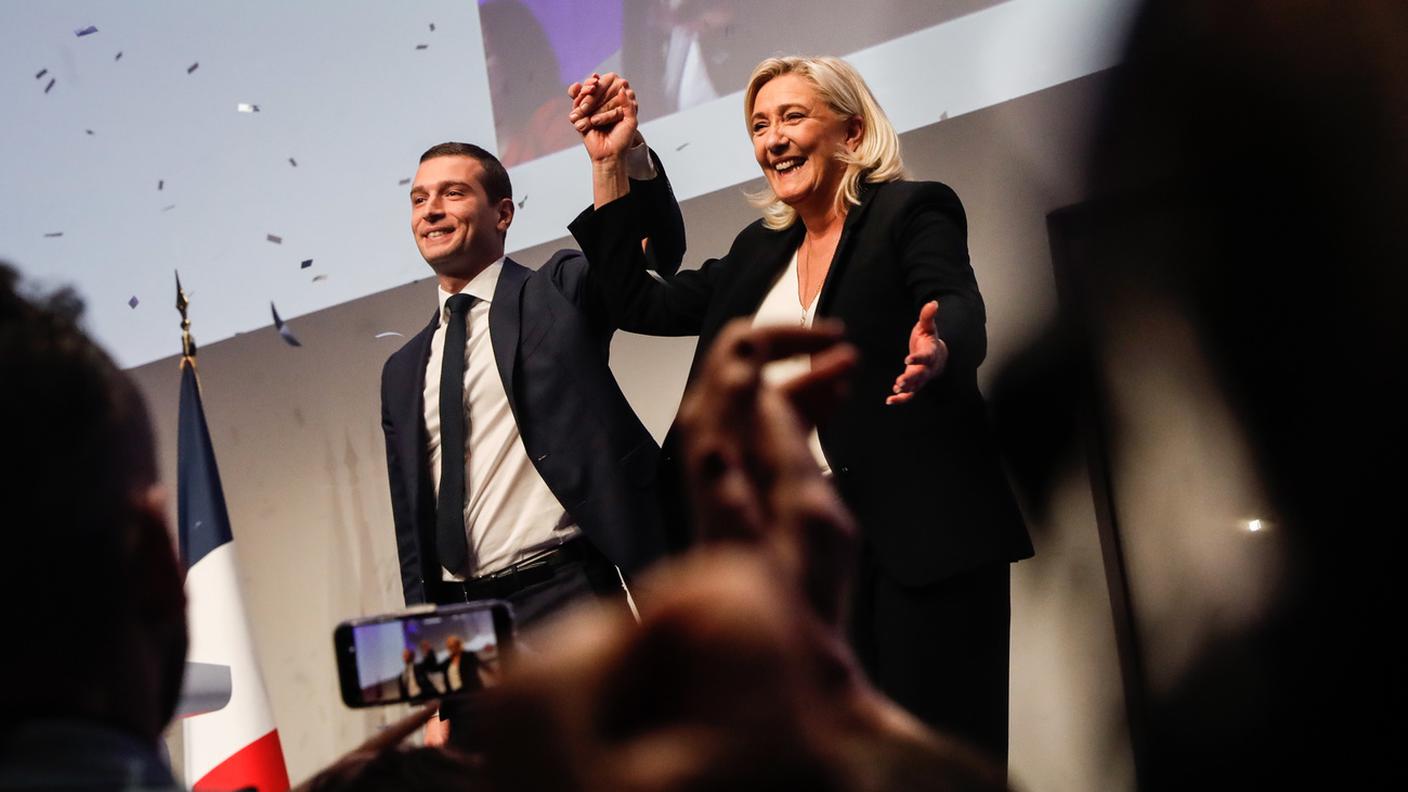 Jordan Bardella e Marine Le Pen