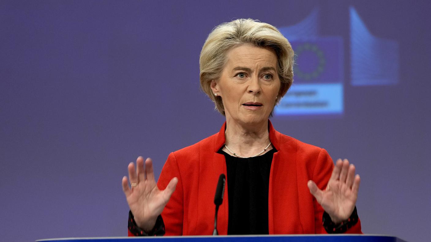 La presidente della commissione UE, Ursula von der Leyen
