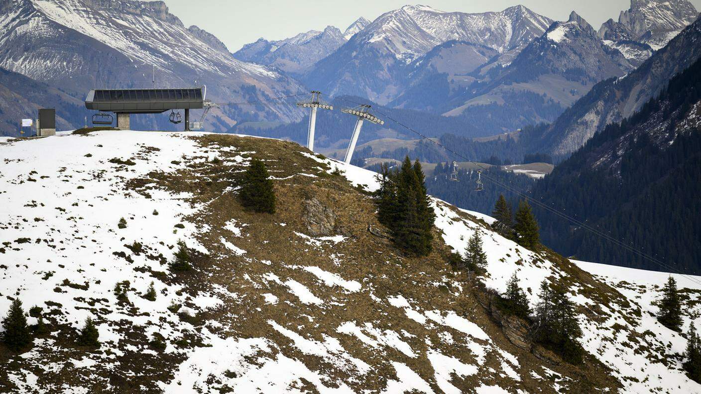 Con l'inverno mite crolla affluenza sulle piste da sci, -24% in Svizzera