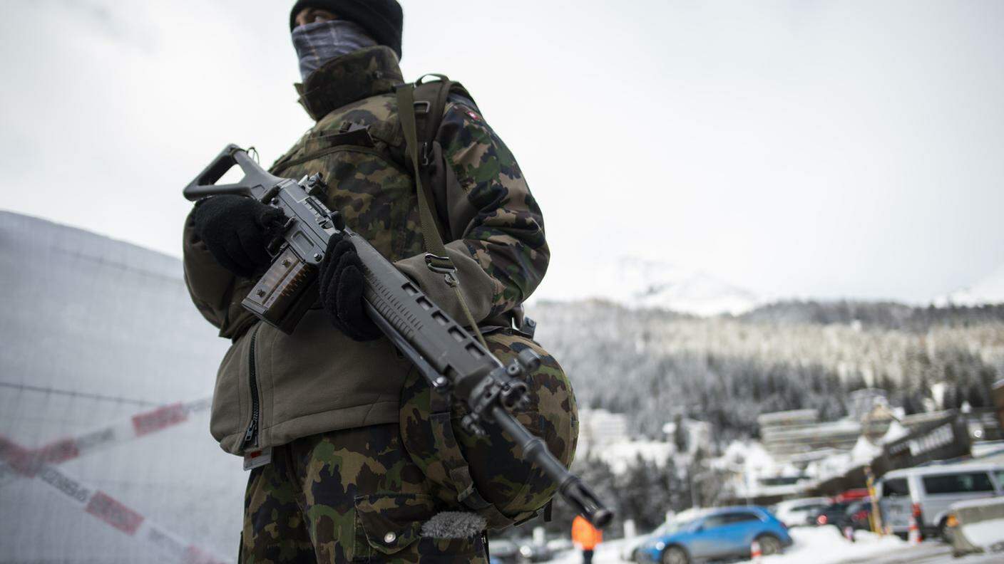 Soldato dell'Esercito svizzero a Davos nel 2020