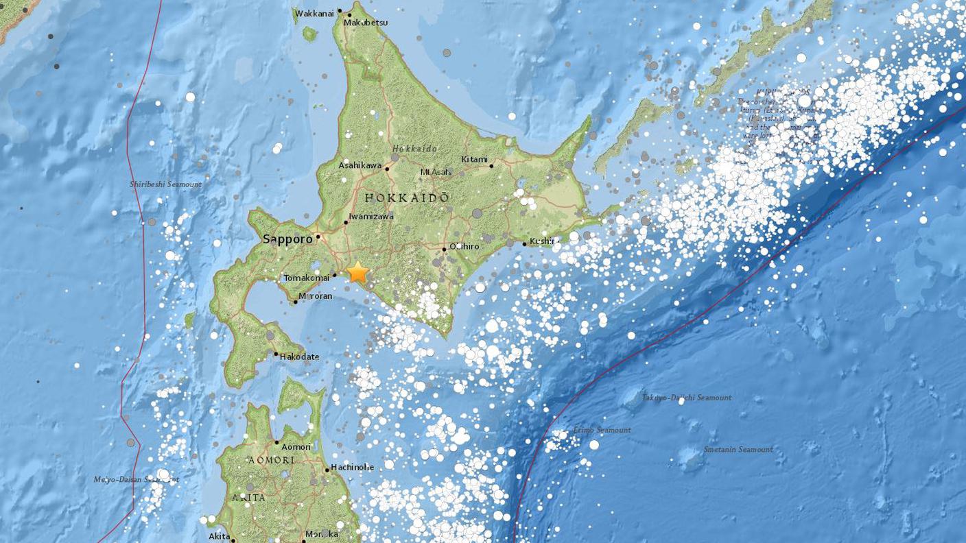 Scosse nelle città costiere di Kushiro e Nemuro