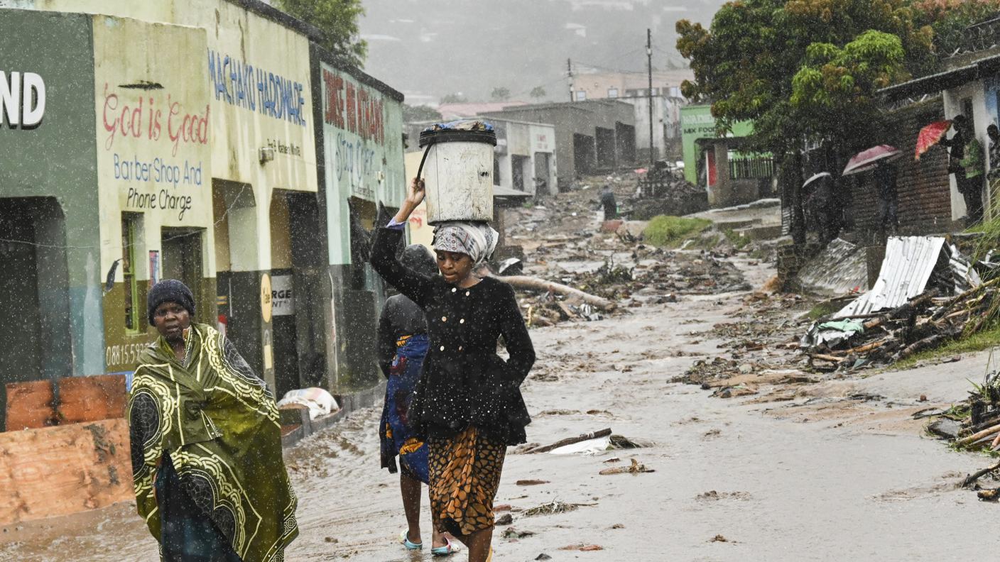 La distruzione provocata dal ciclone a Blantyre, Malawi 