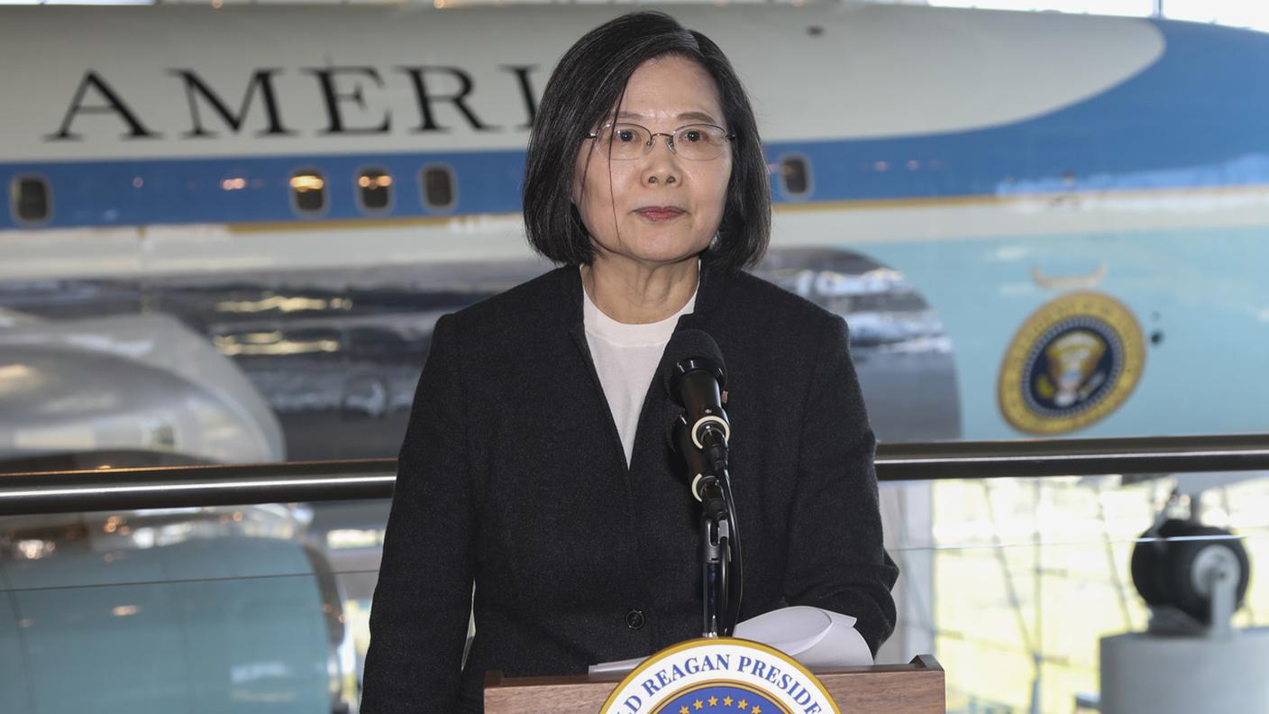 La presidente Taiwanese Tsai Ing-wen il 5 aprile a Los Angeles
