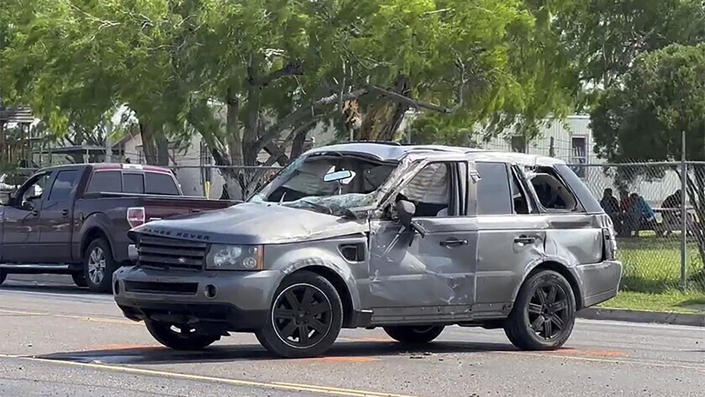 Il veicolo che, secondo la polizia, é stato lanciato intenzionalmente sui pedoni