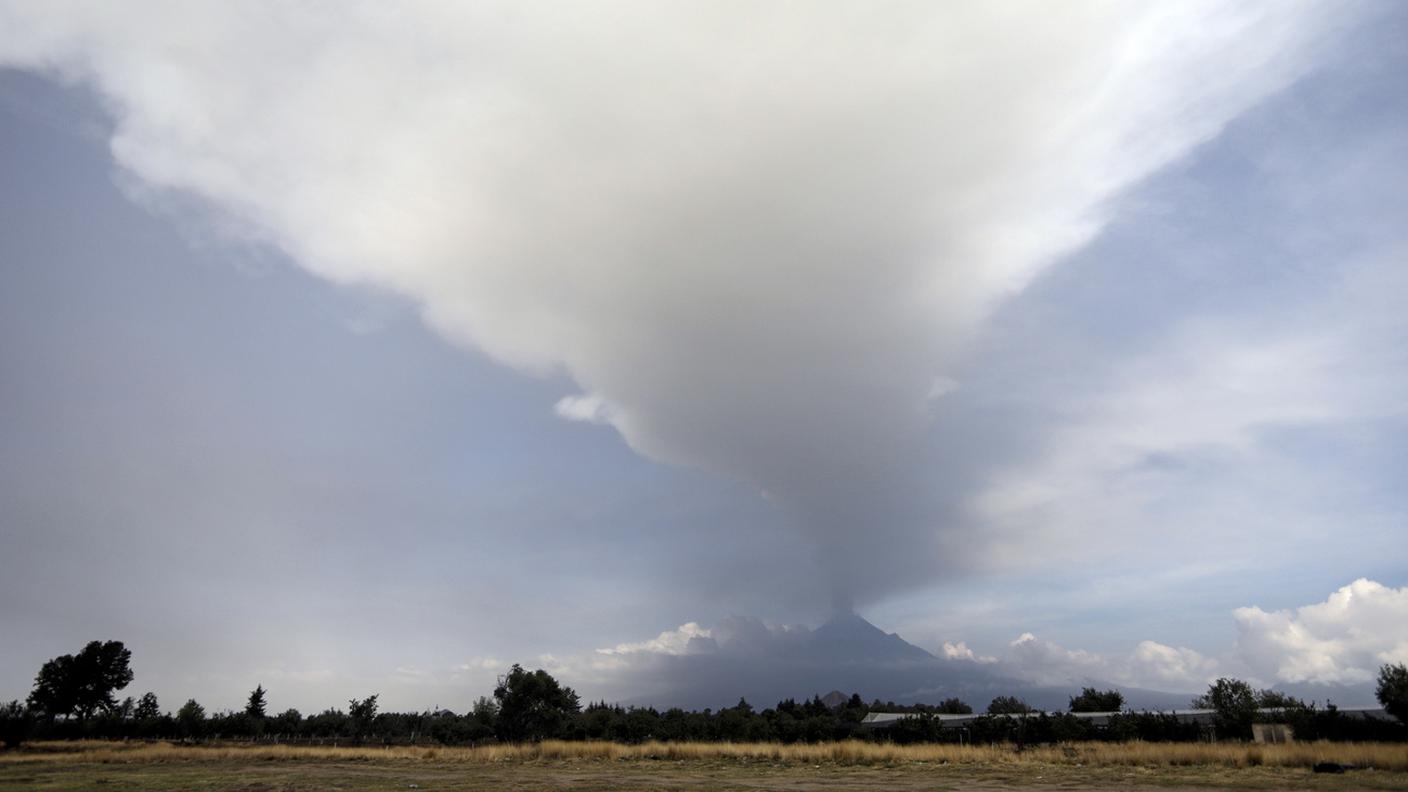 Il vulcano visto da Nealtican nel Puebla