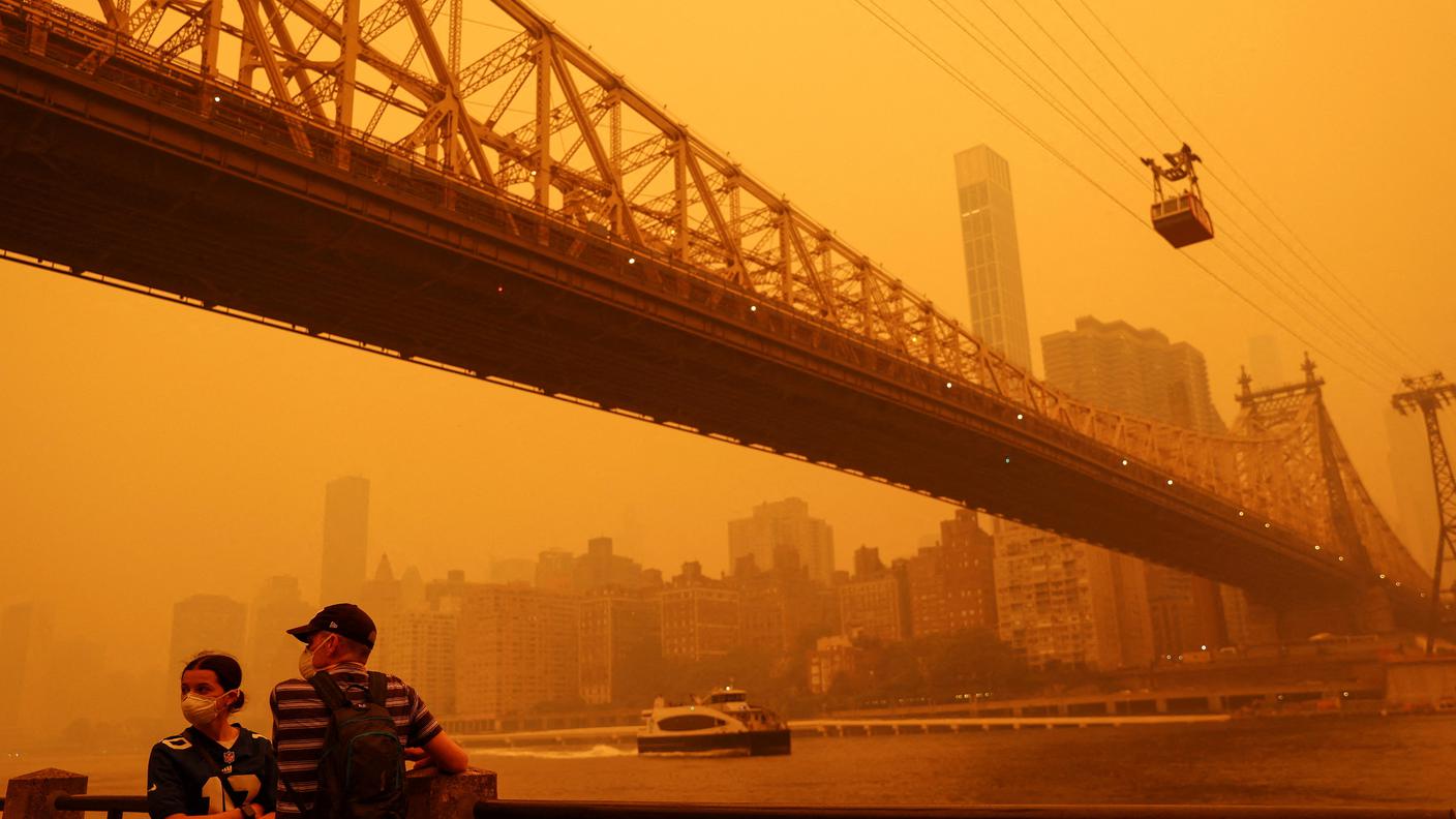 Lo Skyline di Manhattan così come non appariva mercoledì