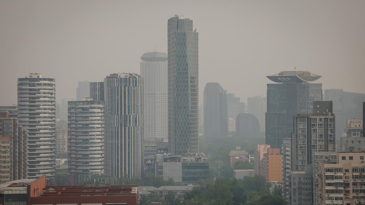 Una vista del quartiere centrale degli affari di Pechino, Cina