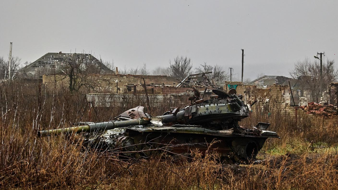 Foto d'archivio, un tank distrutto