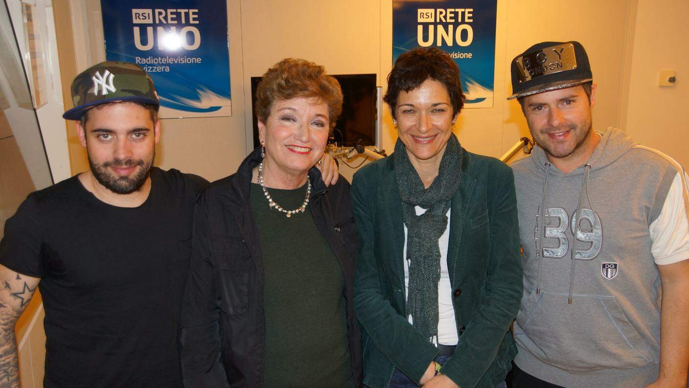 Mara Maionchi e Paolo Meneguzzi con Aldina Crespi e Nicolò Casolini