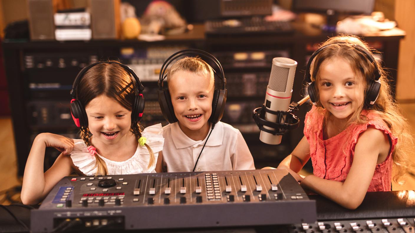 bambini, radio, DJ radiofonico