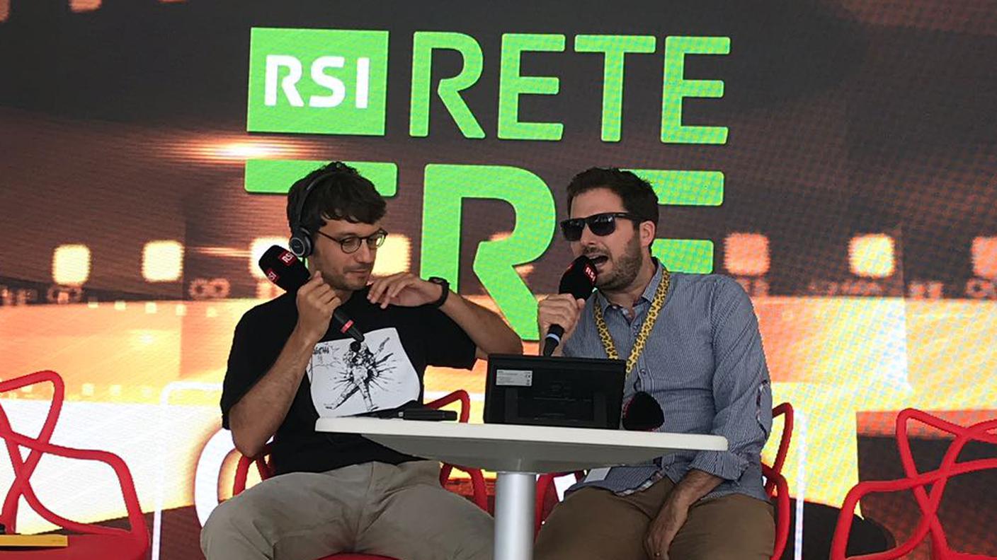 Michele Serra con Mattia Storni, di Locarno Kids