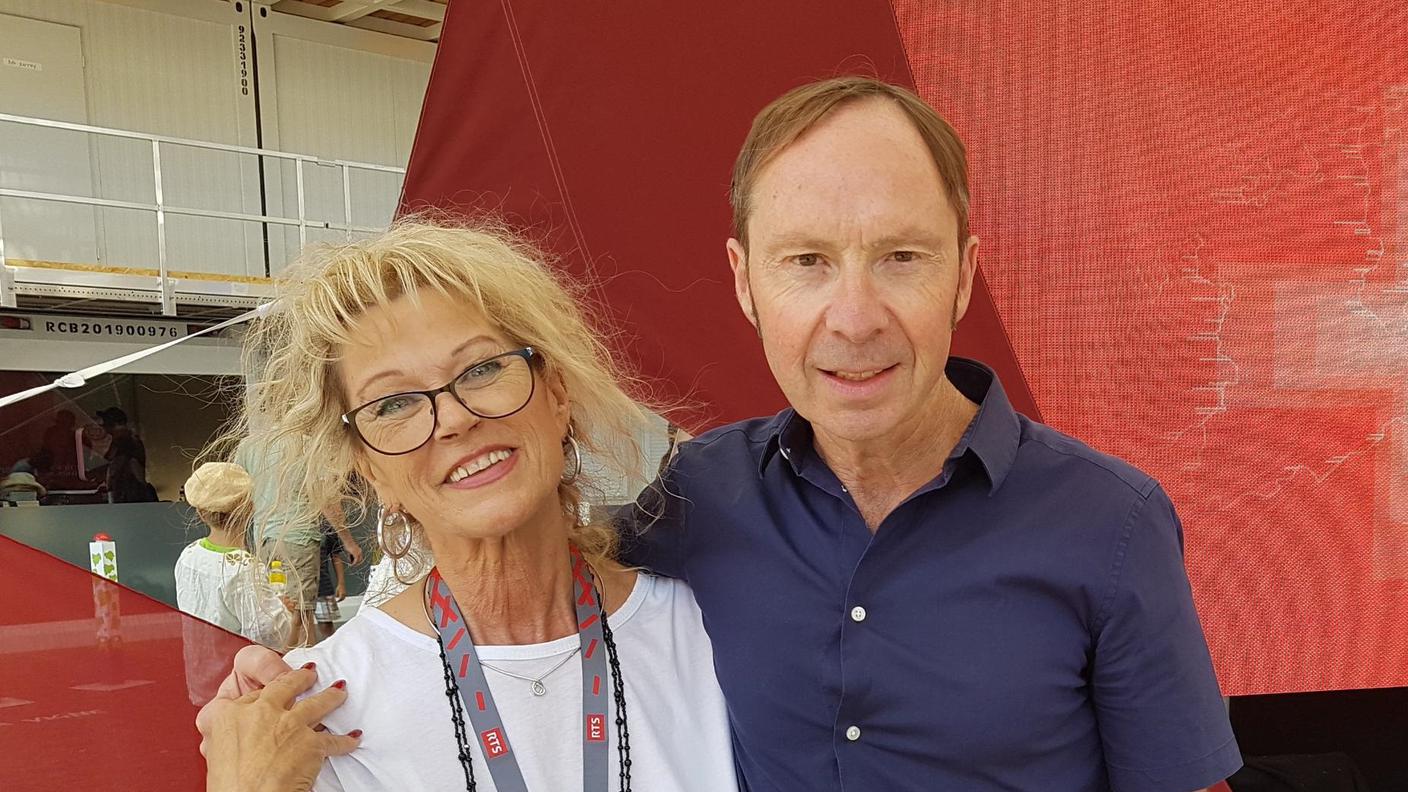 Jenny Alessi con Luc Debraine direttore Museo dell'apparecchio fotografico di Vevey, 01.08.19