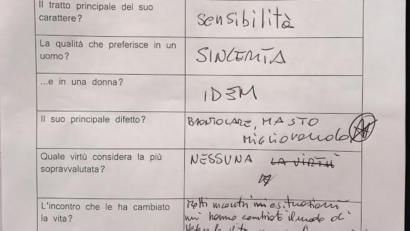 Questionario di Daniele Pinoja