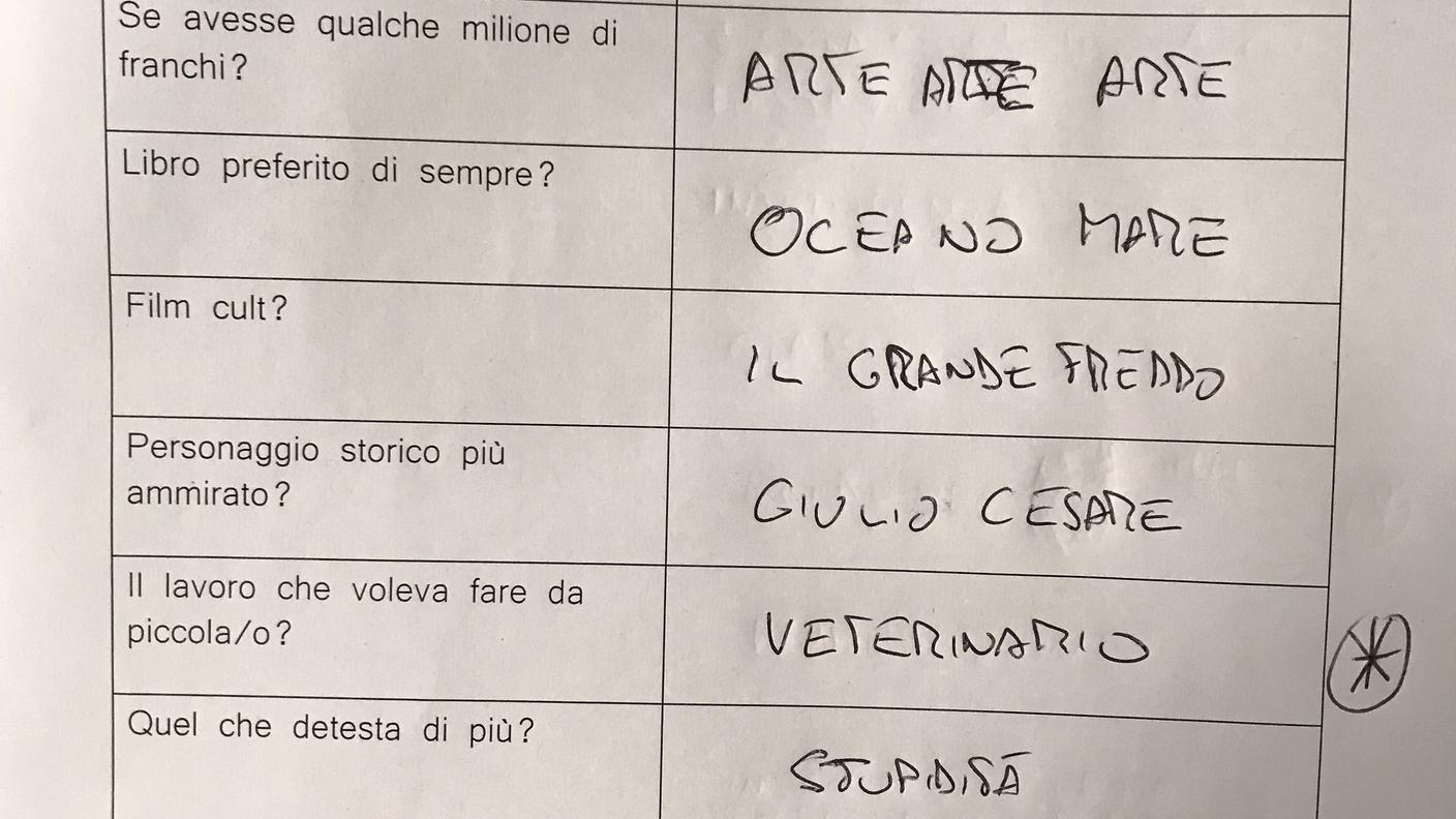 Questionario di Stefano Pesce