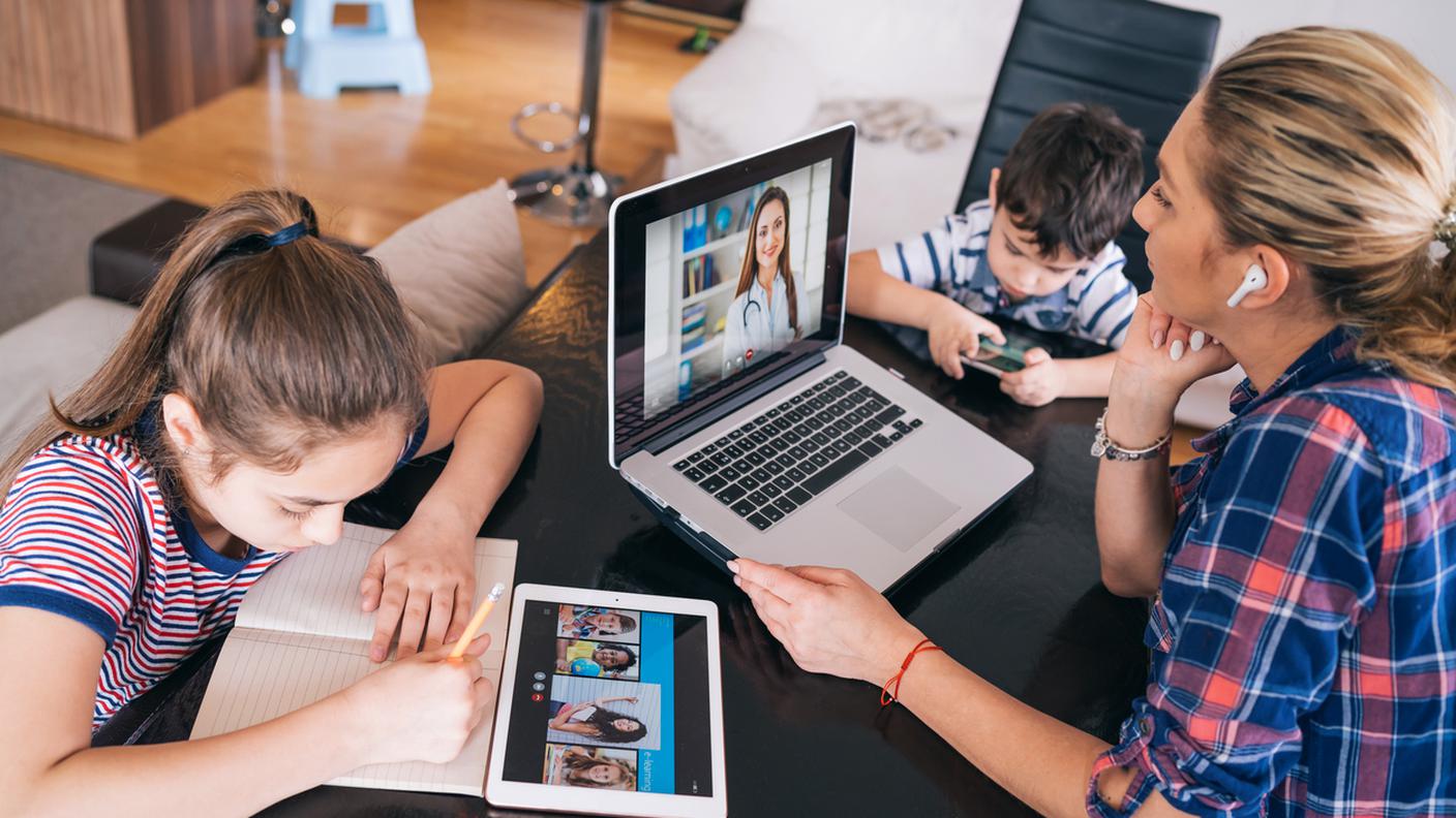 home working, mamma, bambini, figli