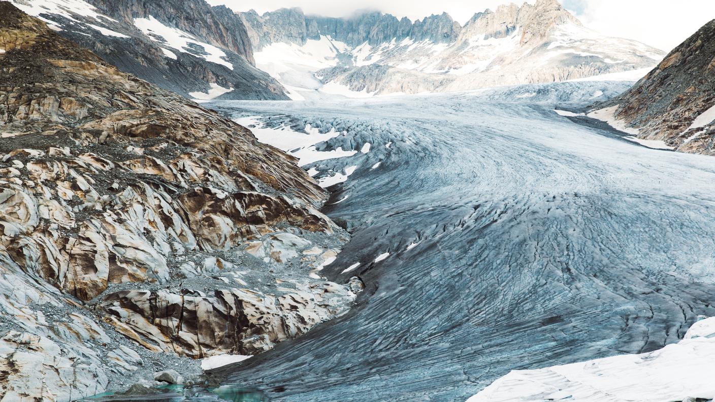 Il ghiacciaio del Rodano sul Passo del Furka