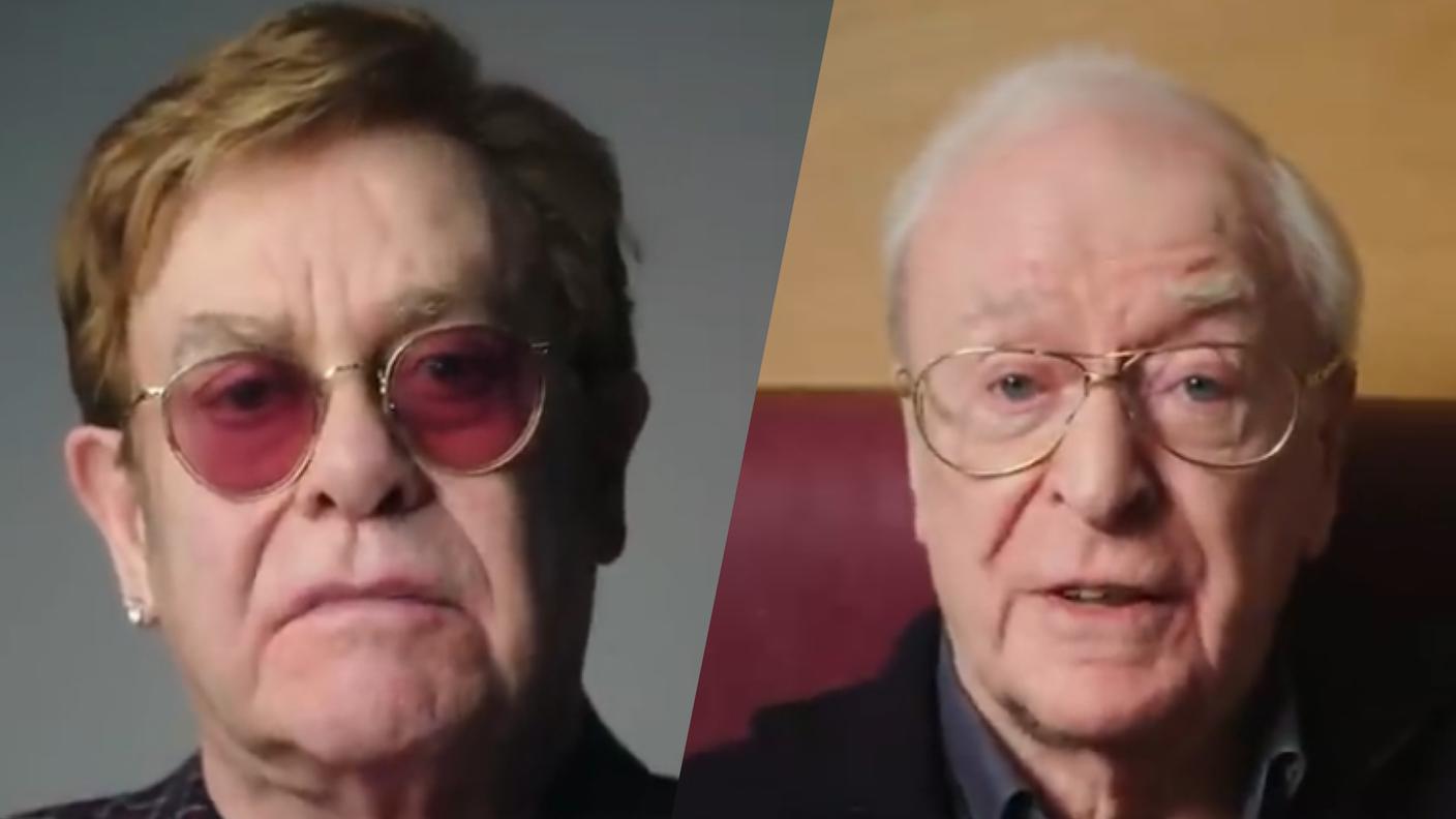 Elton John e Michael Caine nello spot vaccinale britannico