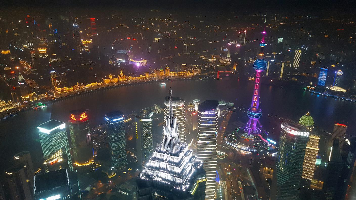 Skyline di Shanghai by night