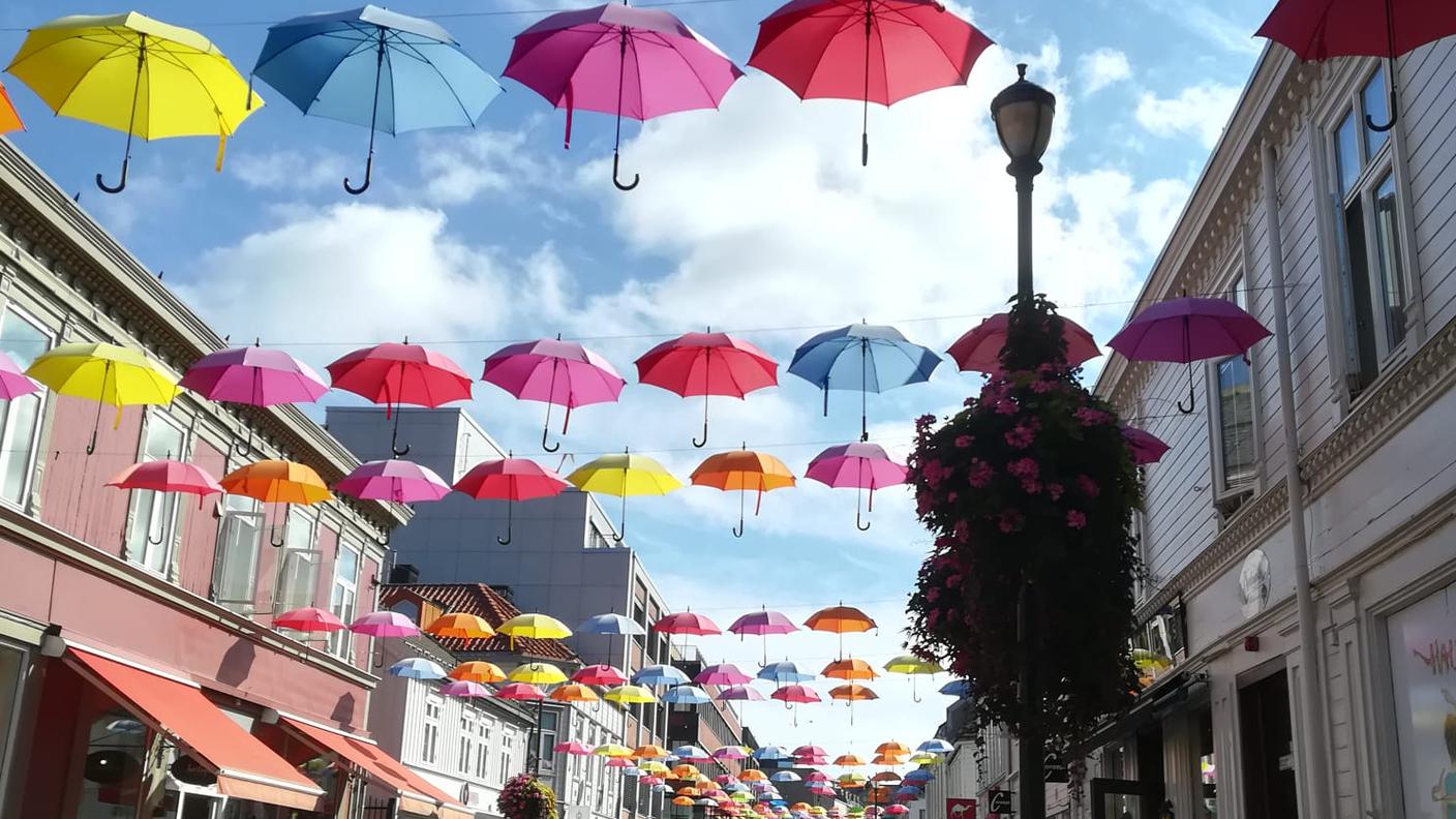 Una delle vie del centro di Trondheim