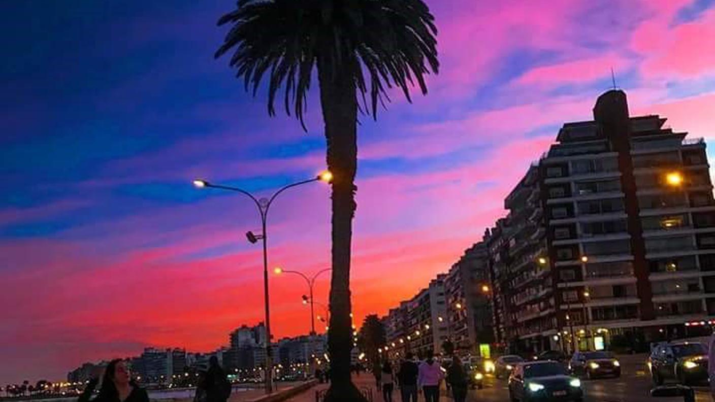 Rambla Pocitos al tramonto, spiaggia vicino a casa di Sandra