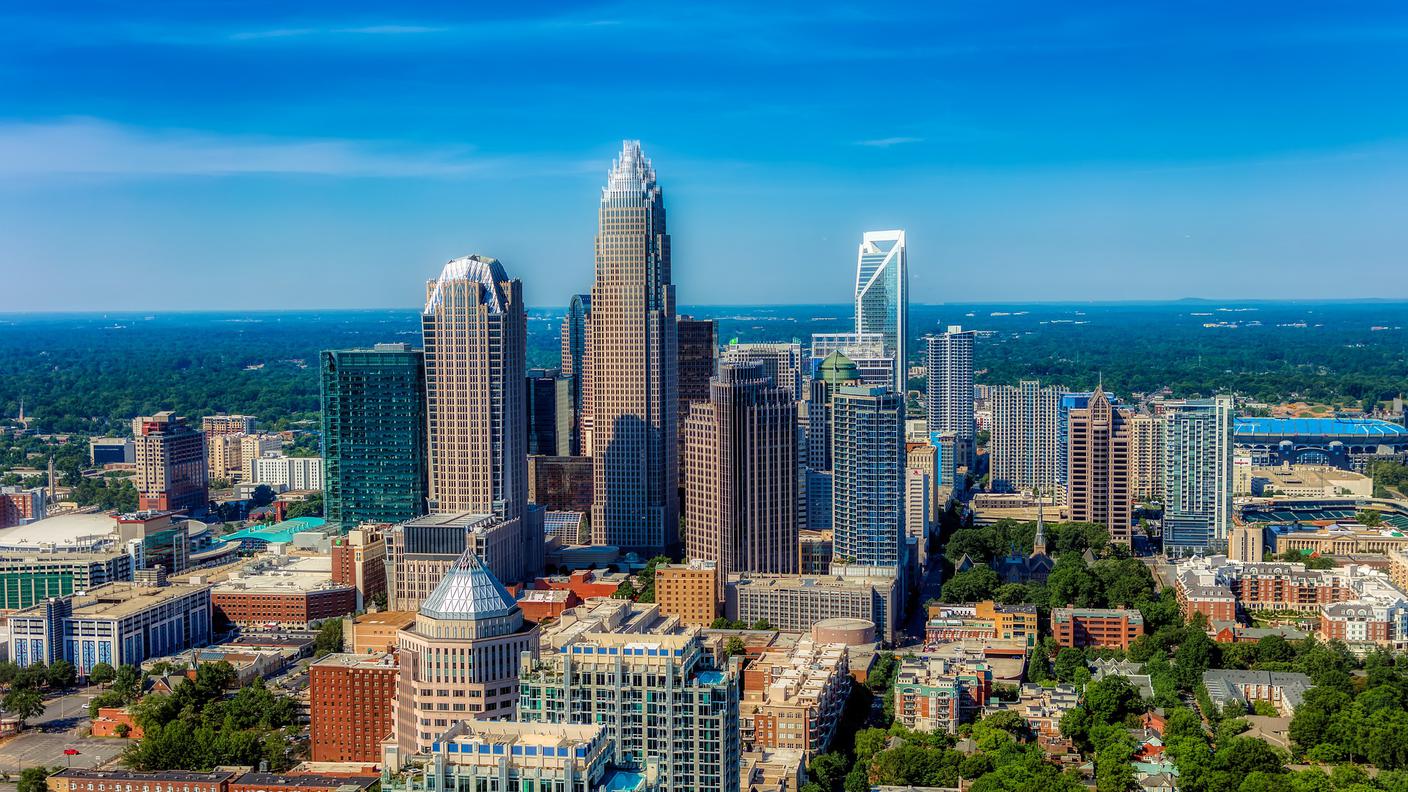 Vista del centro di Charlotte