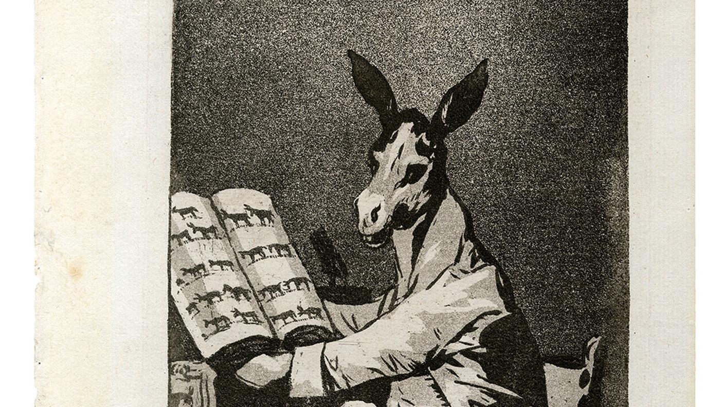 Francisco Goya, Perfino suo nonno, dalla serie “Caprichos”, 39, 1797-99. Acquatinta. Real Academia de Bellas Artes de San Fernando, Madrid.jpg