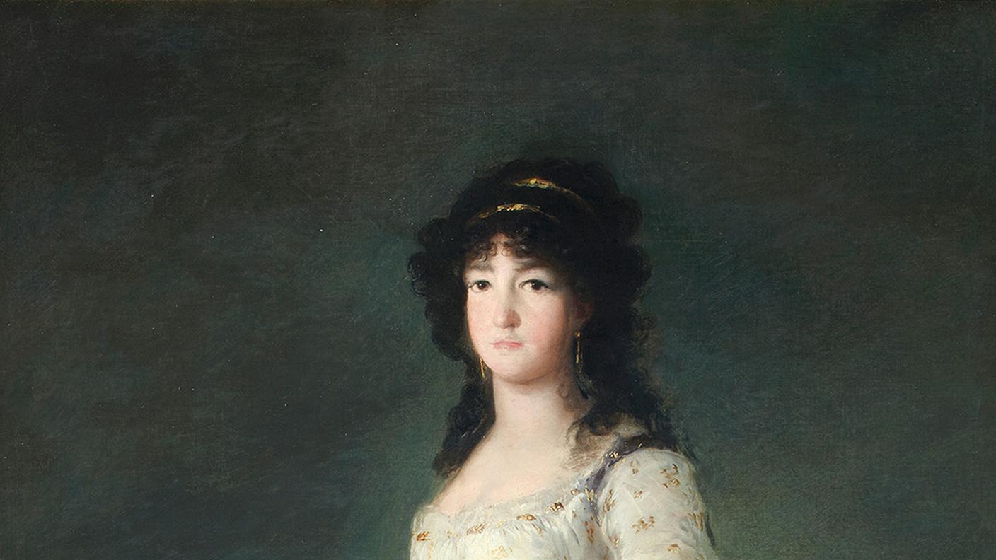 Francisco Goya, María Gabriela Palafox y Portocarrero, marquesa de Lazán, circa 1804. Olio su tela. Fundación Casa de Alba, Palacio de Liria, Madrid.jpg