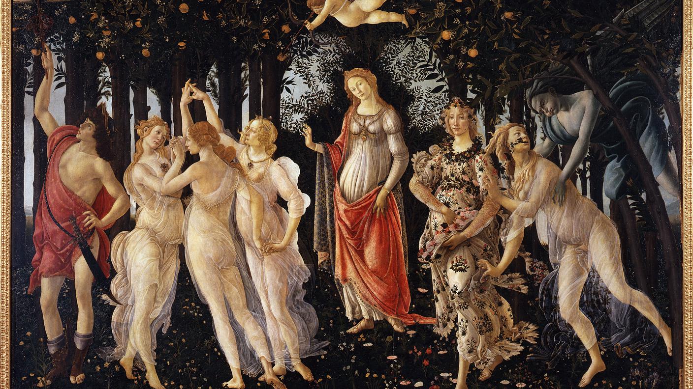 La Primavera (Spring). Date Period: From 1482 until 1485. Tempera on panel