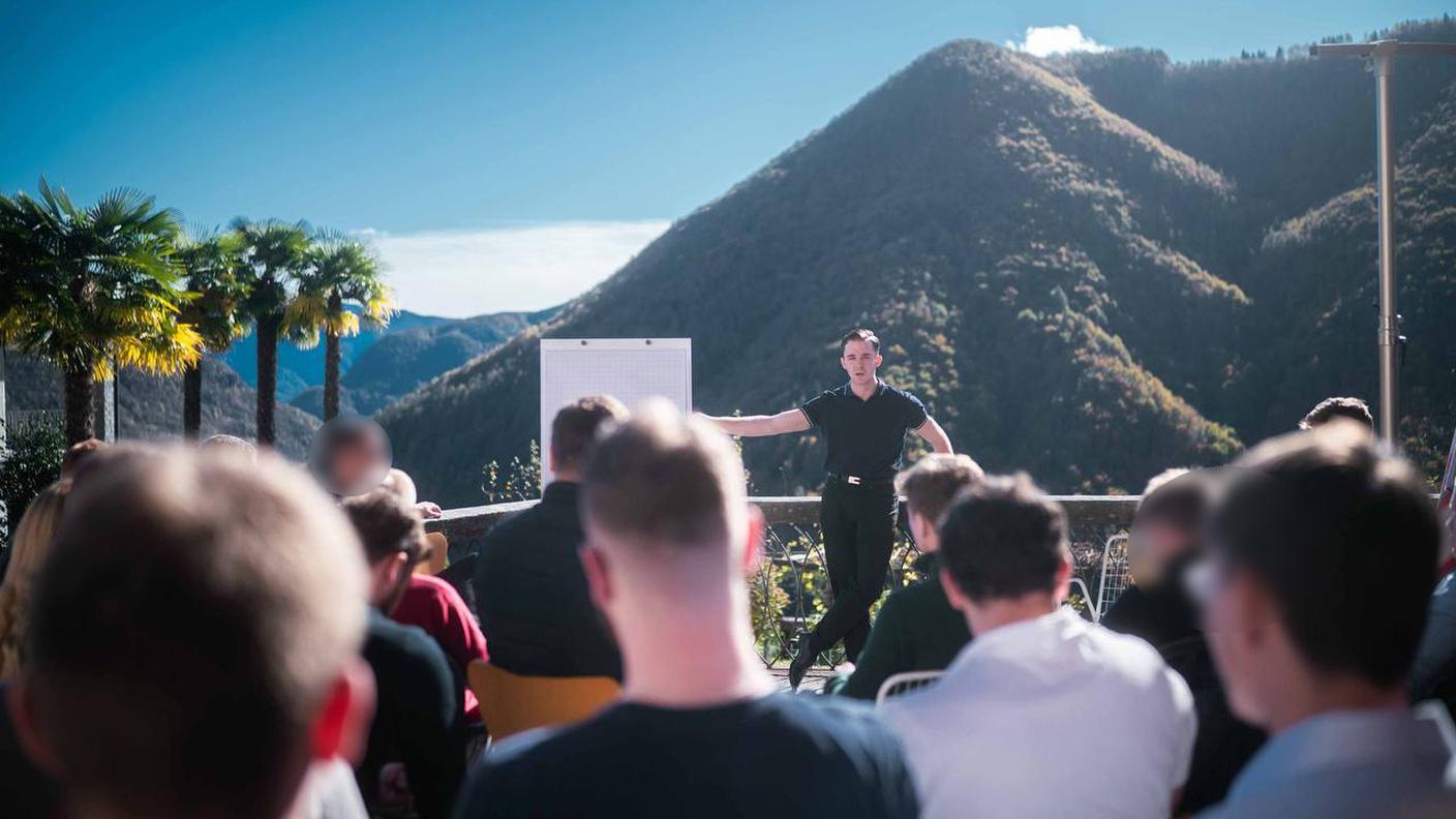 Manuel Corchia, uno dei leader di Jung Tat, presente all'evento nel Locarnese