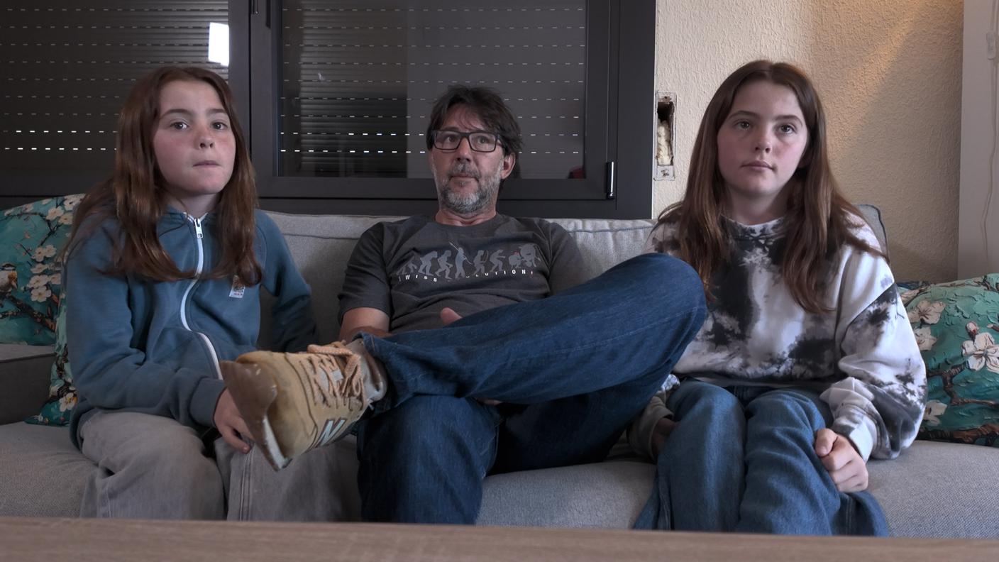 Frédéric Hurst con le figlie