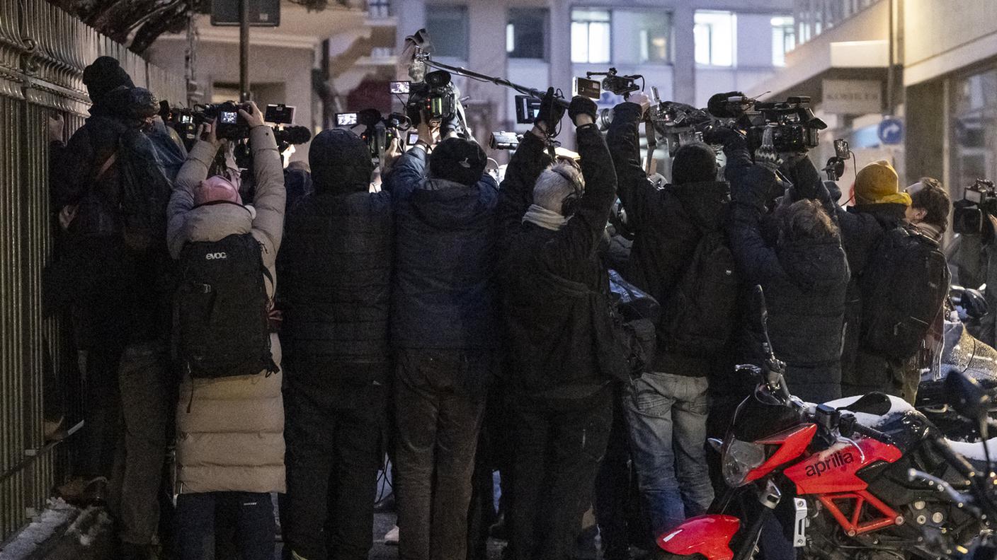 I giornalisti all'udienza