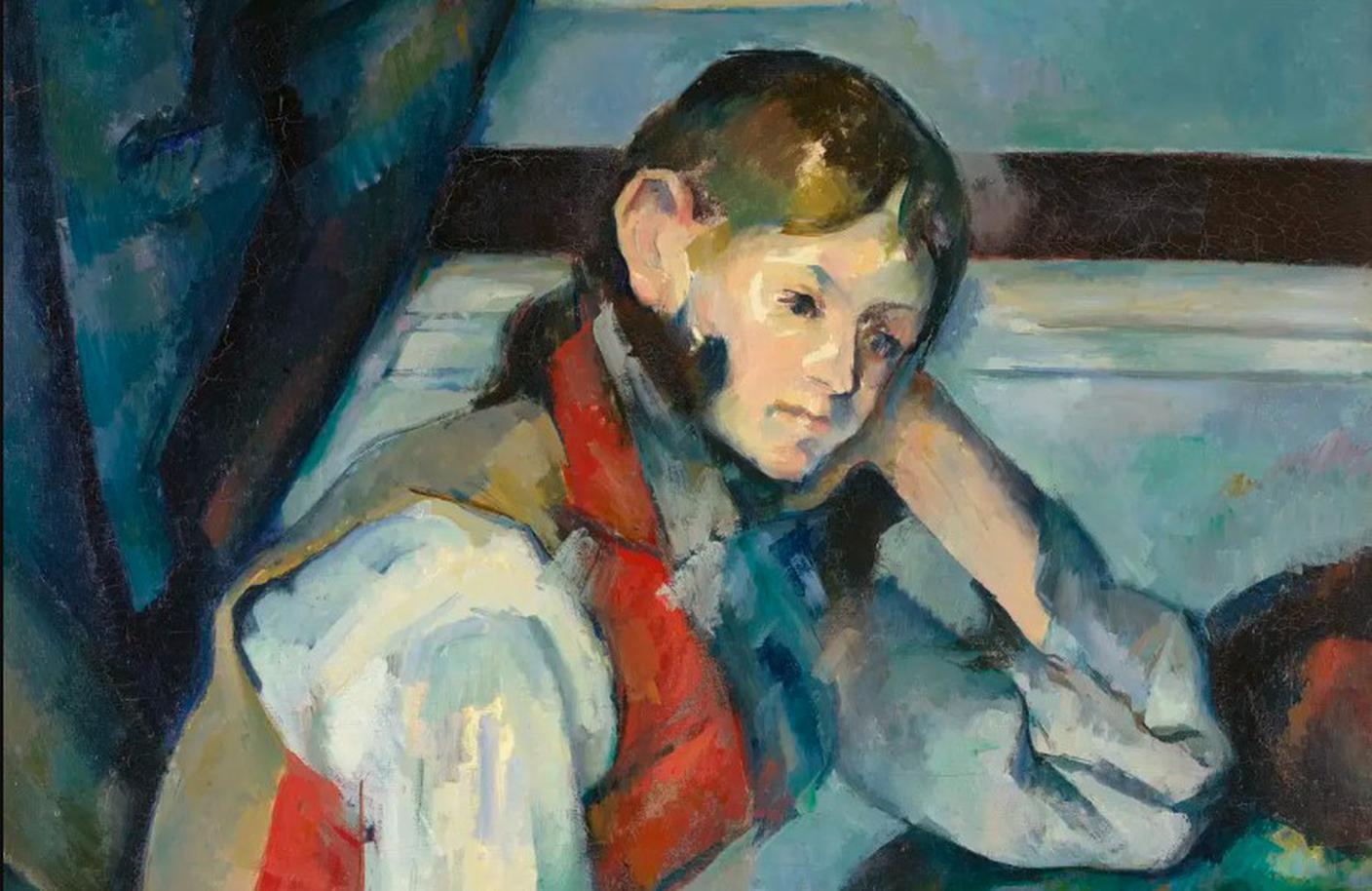 Paul Cézanne, Il ragazzo con il gilet rosso (1888–1890; olio su tela), Kunsthaus Zürich
