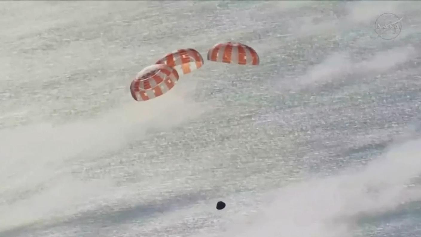 Il rientro sulla Terra della capsula con a bordo gli astronauti