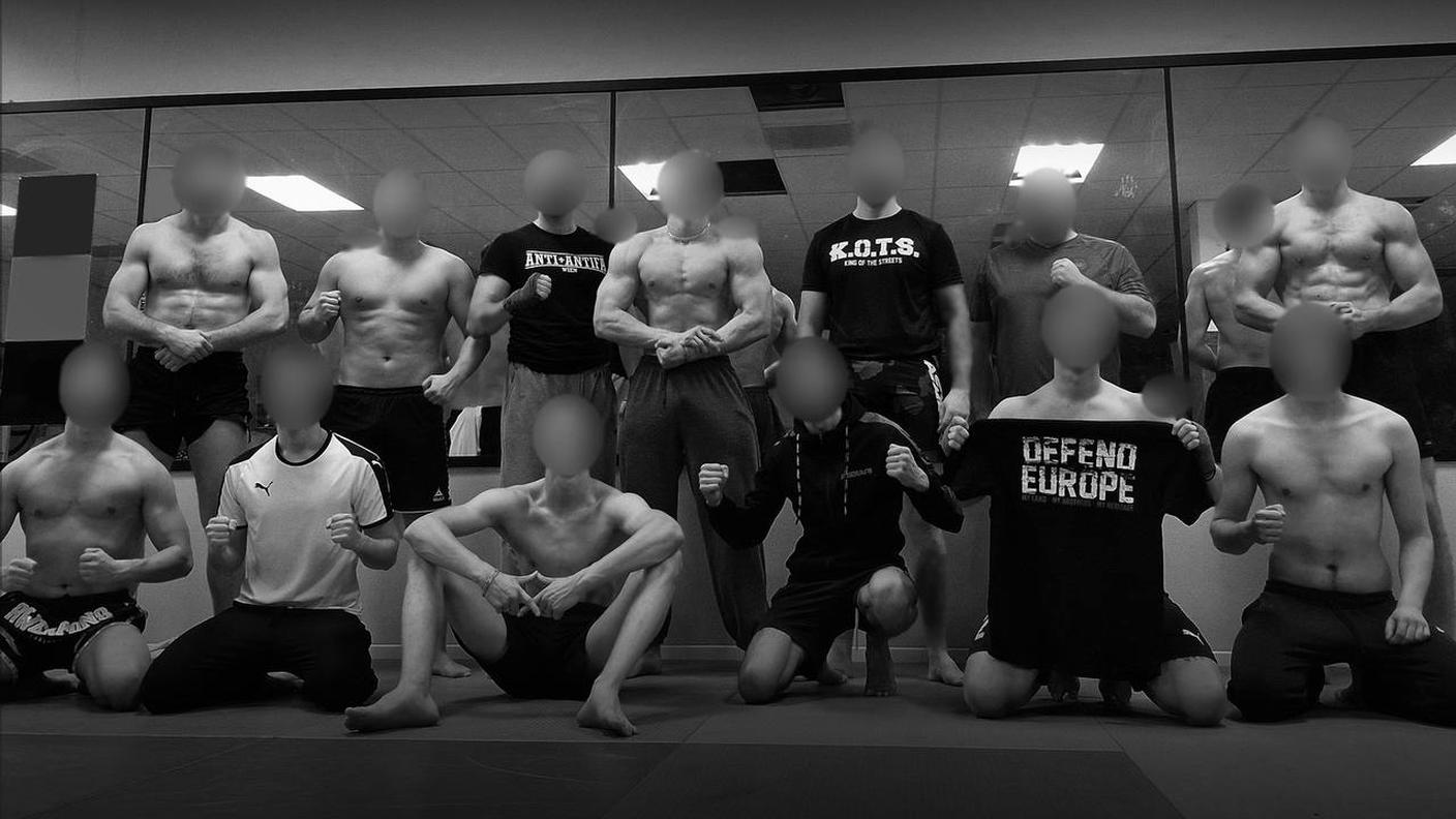 Una fotografia diffusa su uno dei tanti canali Telegram degli Active Club europei