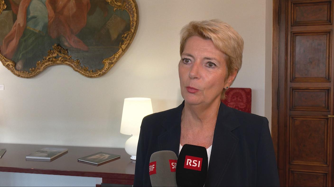 La consigliera federale Karin Keller-Sutter martedì a Roma