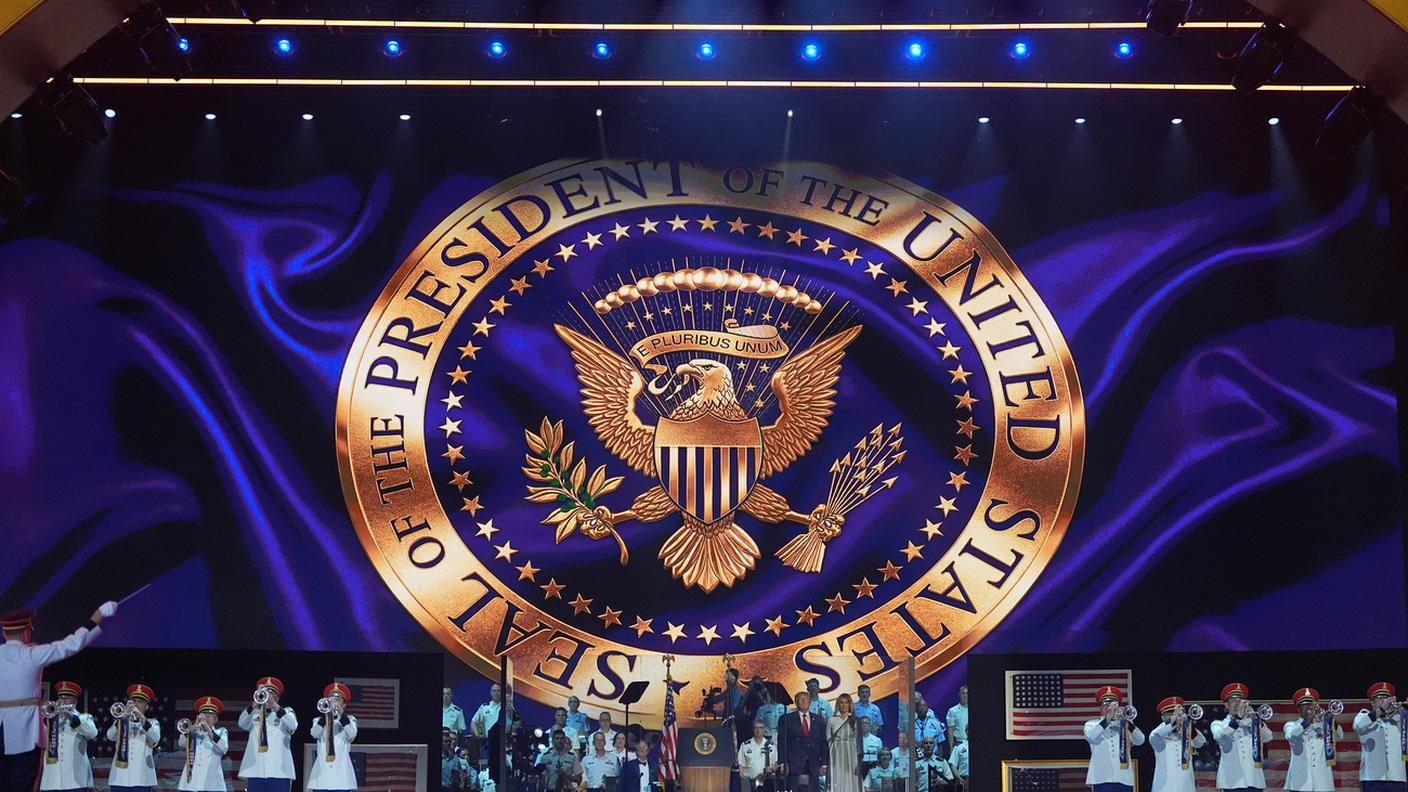 Il palco di "Salute to America" al Mational Mall di Washington