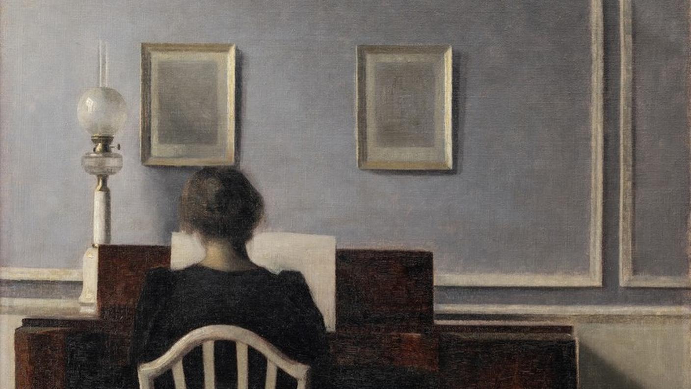 Hammershøi, Interior with Woman at Piano, Strandgade 30, 1901