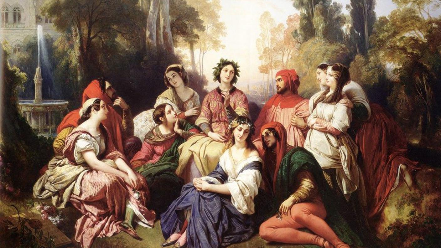 I giovani novellatori del Decameron in un dipinto di Franz Xaver Winterhalter