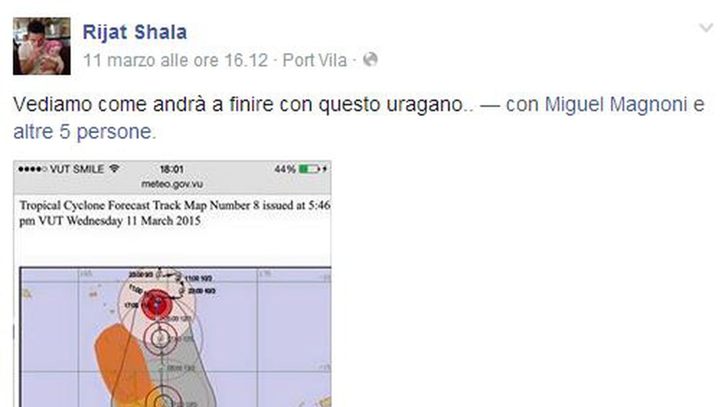 Il post in Facebook di Rijat Shala
