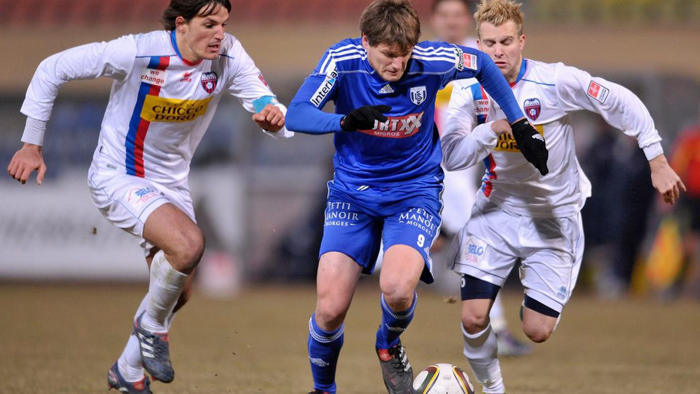 Carlo Polli con la maglia del Chiasso
