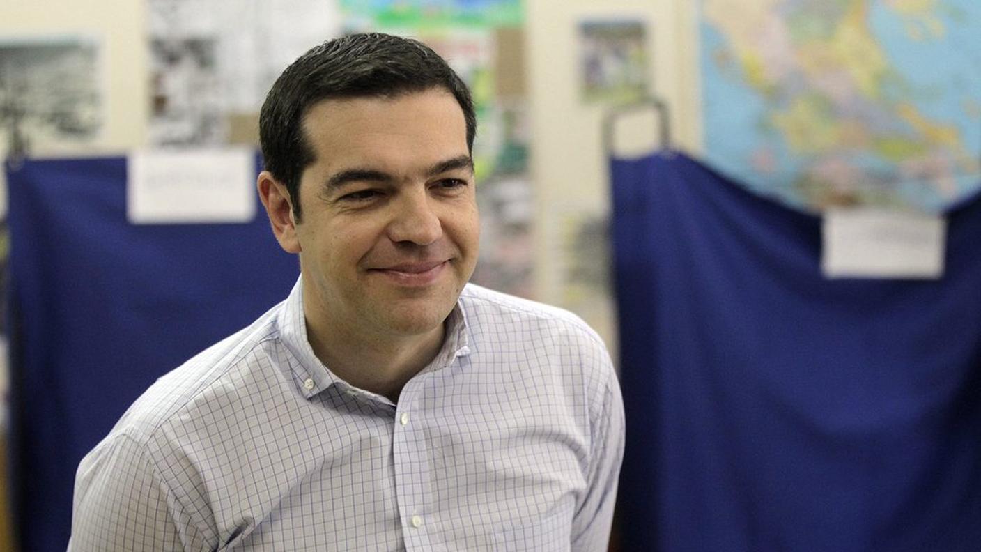 Alexis Tsipras oggi al seggio
