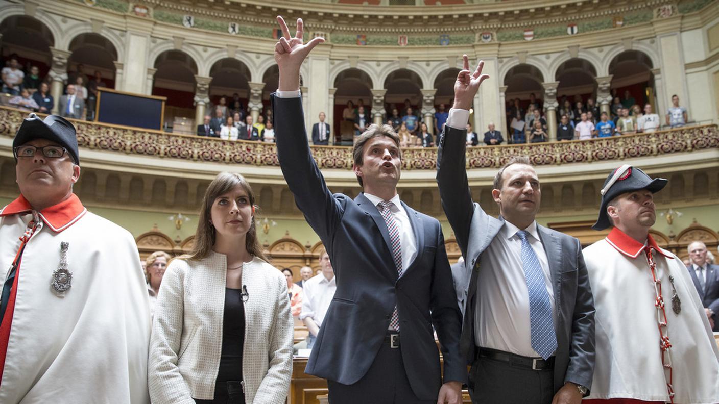 Nuovi in Parlamento: da sinistra Ruiz, Walti e Matter