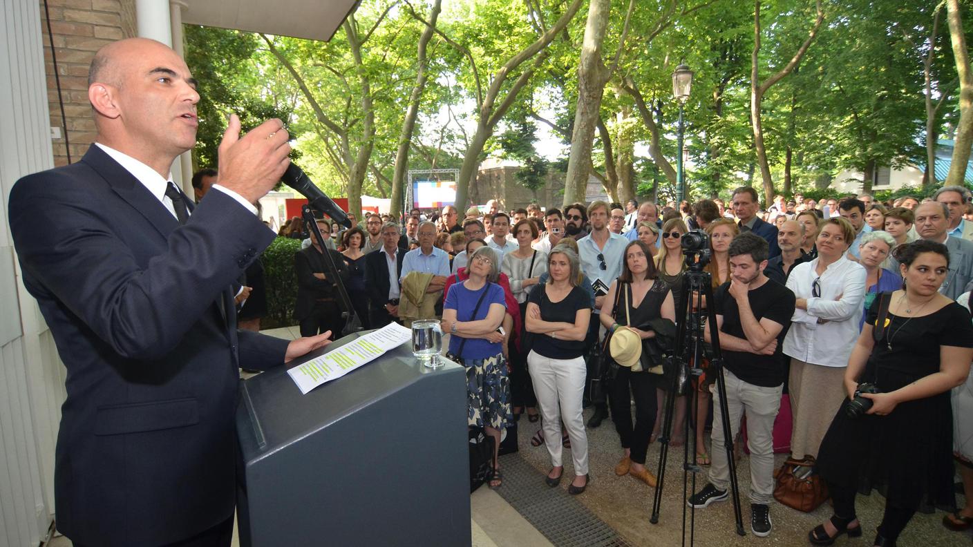 Alain Berset durante il suo discorso