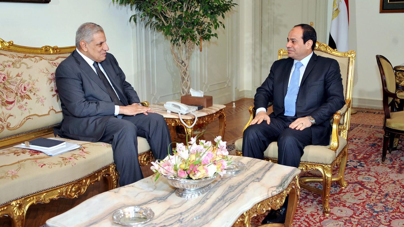 Ibrahim Mehleb (sinistra) in compagnia di Abdel Fattah al Sissi