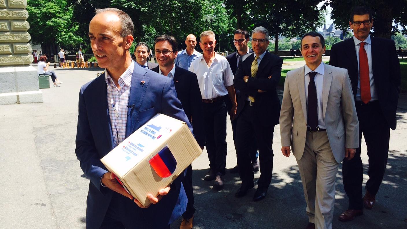 La delegazione del PLR all'arrivo in Cancelleria