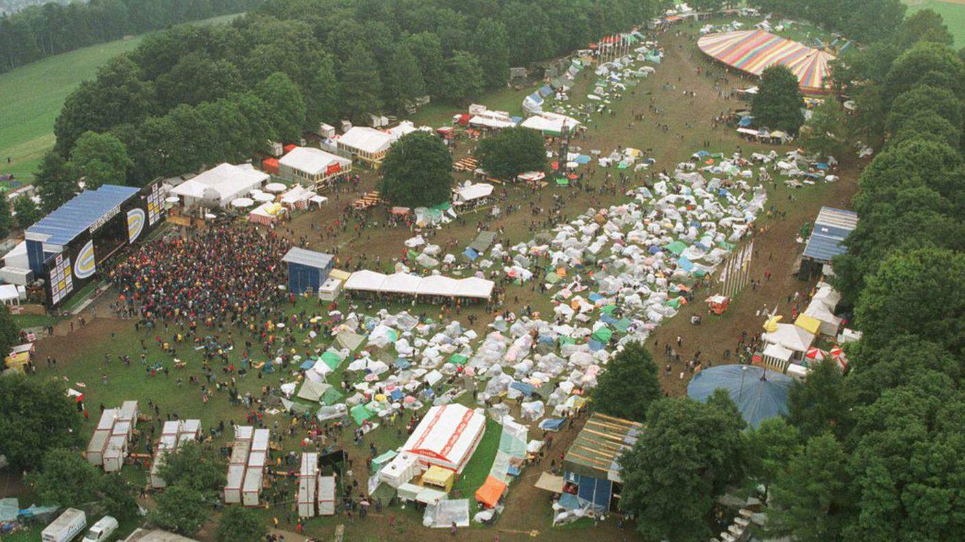 Il perimetro del festival in un'immagine del 1998