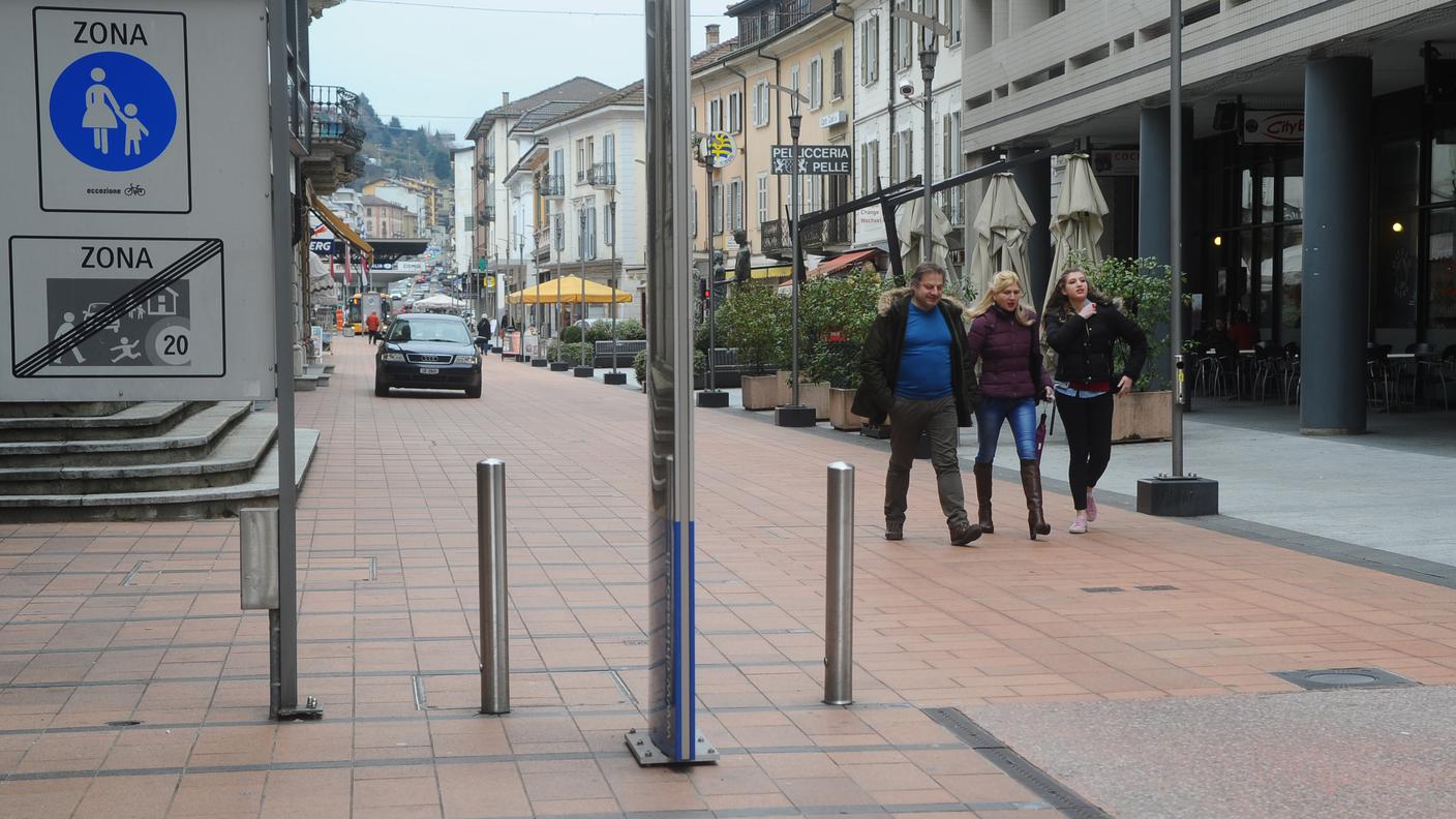 Corso San Gottardo a Chiasso. 